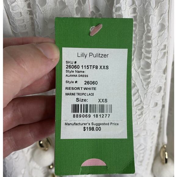 Lilly Pulitzer Alanna Cold Shoulder Mini Dress Womens XXS White Lace NWT $189 - Picture 8 of 13